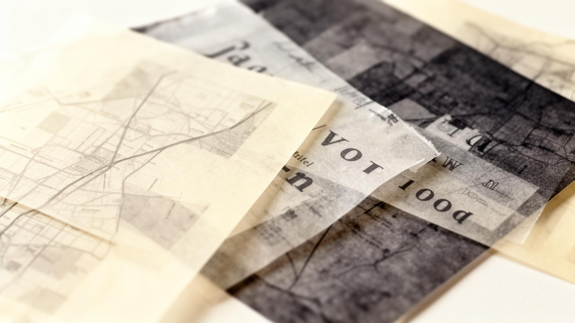 Layered maps and typographic fragments
